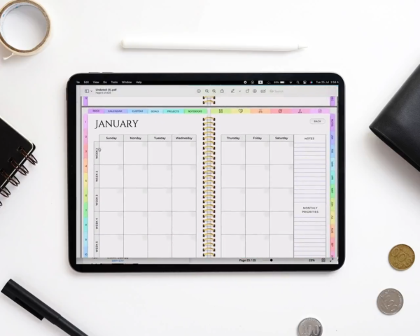 digital planner, productivity planner, weekly planner, daily planner, goal tracker, wellness planner, habit tracker, 2024 planner, undated planner, planner stickers, time management, custom planner, iPad planner, GoodNotes planner, organization tool